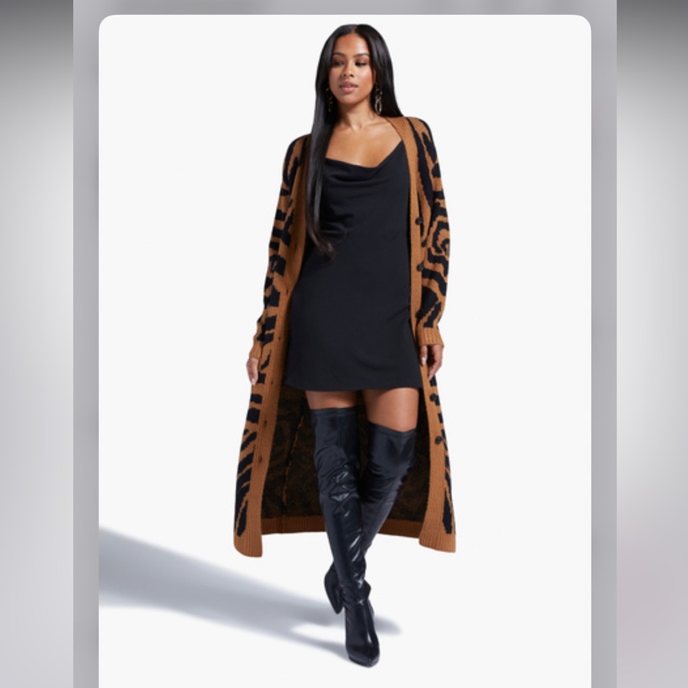JACQUARD MAXI CARDIGAN